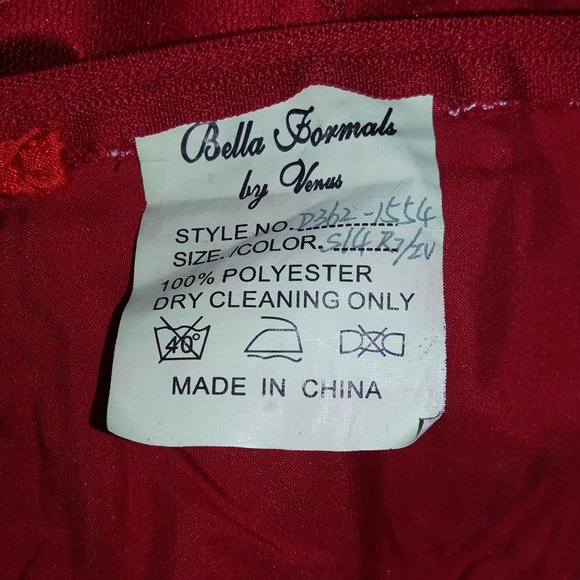 NEW Bella Formals By Venus Strapless Lace Red Dress - Picture 7 of 7